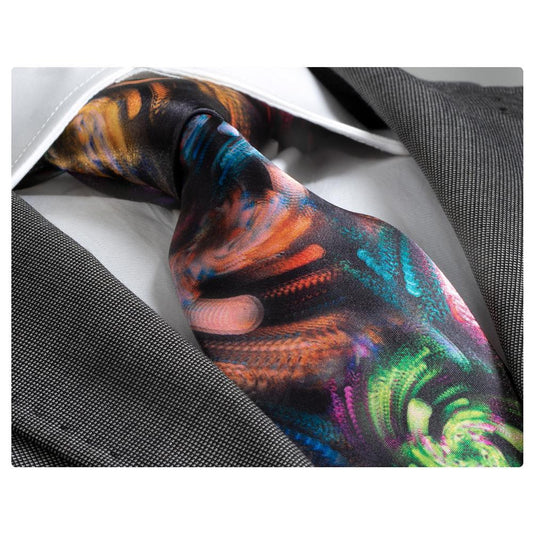 Amedeo Exclusive Men's Fashion Multi colored Silk Neck Tie Gift Box