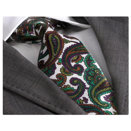 Amedeo Exclusive Men's Fashion Multicolor Flowers Silk Neck Tie With