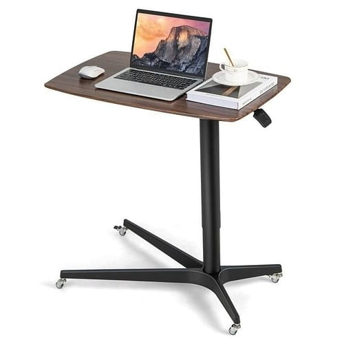 Adjustable Mobile Standing Desk Large TV Tray Table with Lockable