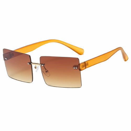 New Fashion Square Sunglasses Men And Women Rice Nail Frameless Sungla