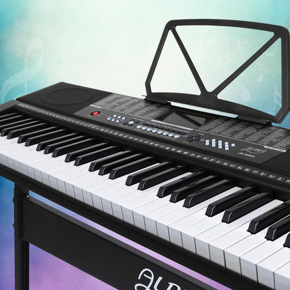 Alpha 61 Keys Electronic Piano Keyboard LED Electric w/Holder Music