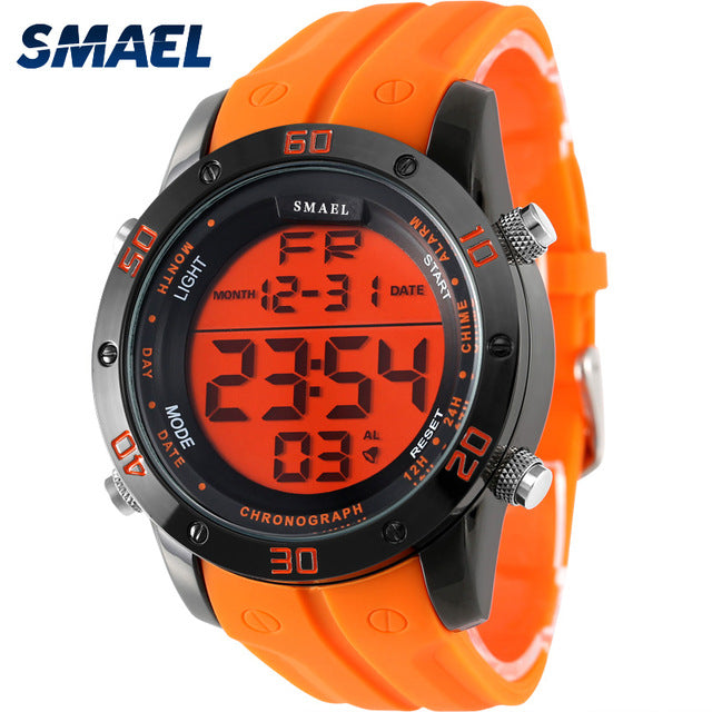 Fashion Watches Men Orange Casual Digital Watches