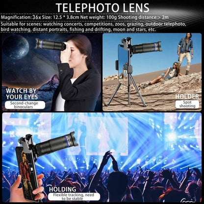 Dragon 36X Mobile Phone Lens Kit With Tripod