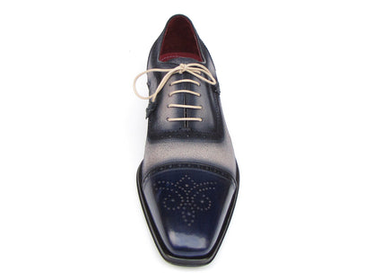 Paul Parkman Captoe Oxfords Navy, Beige (ID#024-BLS)