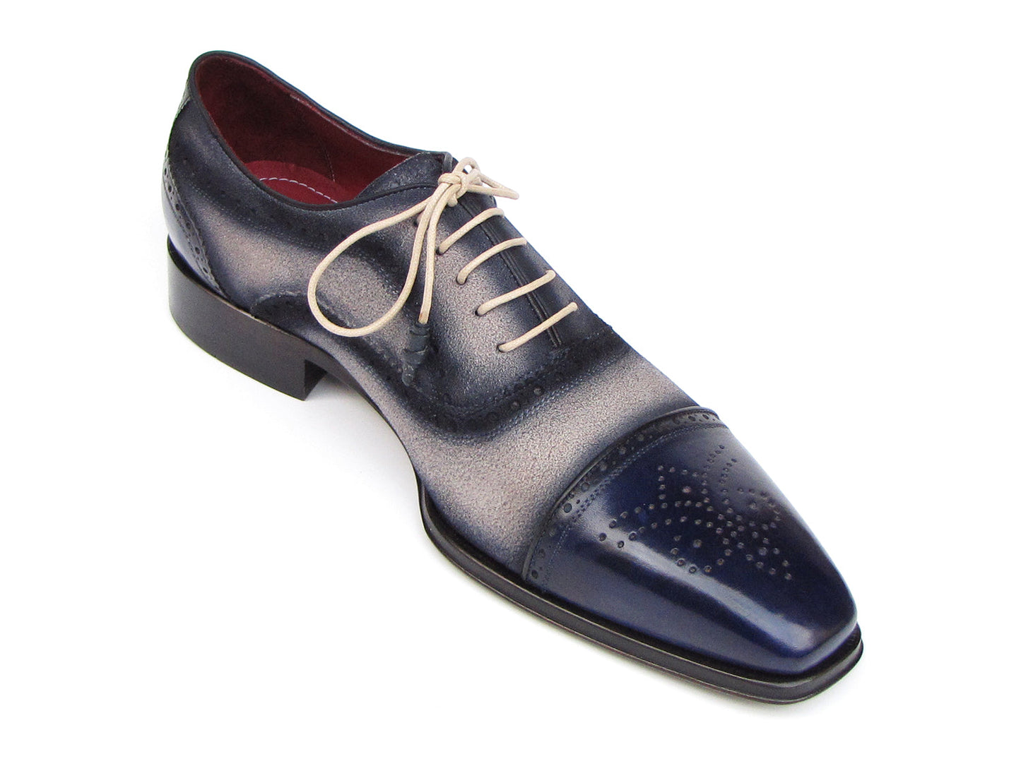 Paul Parkman Captoe Oxfords Navy, Beige (ID#024-BLS)