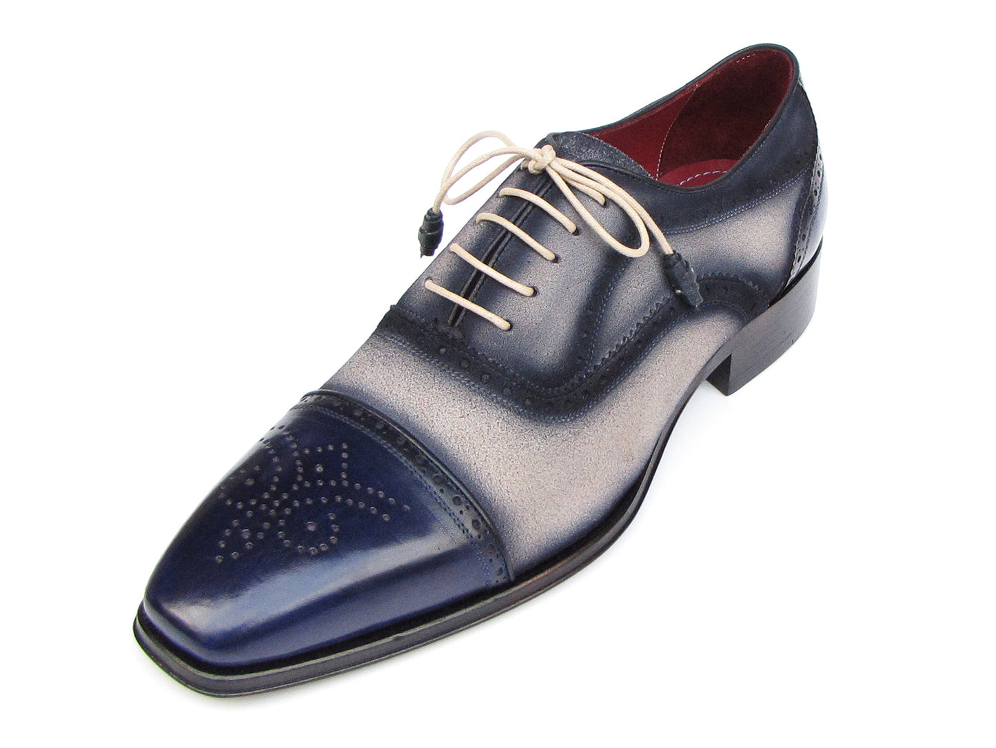 Paul Parkman Captoe Oxfords Navy, Beige (ID#024-BLS)