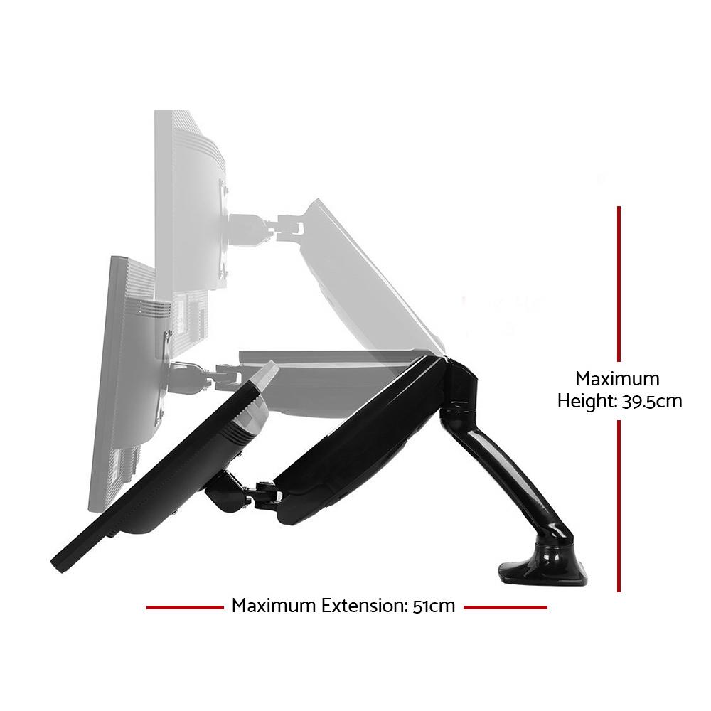 Artiss Monitor Arm Mount Dual Gas Black