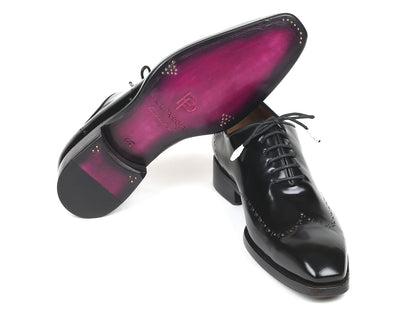 Paul Parkman Goodyear Welted Wingtip Oxfords Black Polished Leather