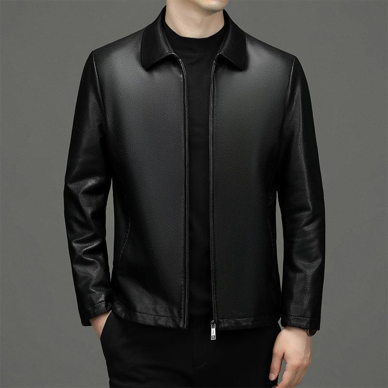 Lapel Ecological Real Leather Clothes Coat Leather Jacket Men - Cruish Home