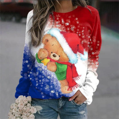 Christmas Women's Sweater 3D Digital Printing Cute Snowman - Cruish Home