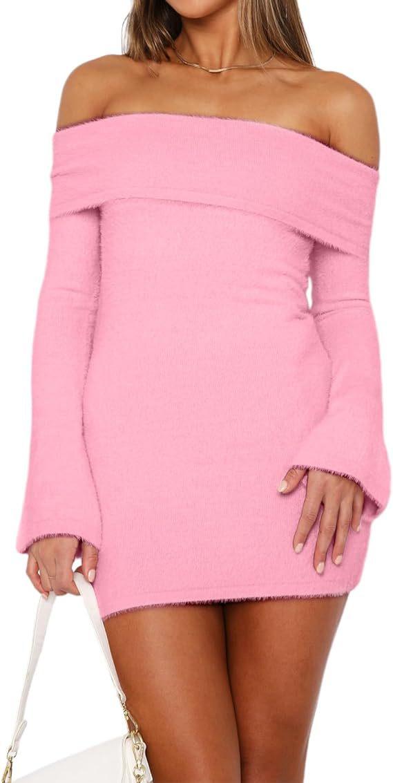 Women's Skinny Sheath Long Sleeve Sweater Dress - Cruish Home