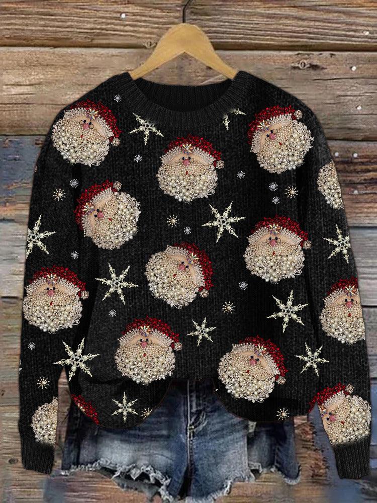 Christmas Round Neck Regular Sleeve Sweater - Cruish Home