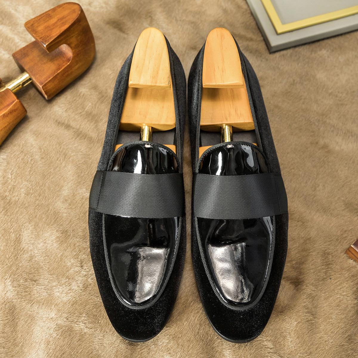 Velvet Patent Leather Korean Loafers Business Casual Leather Shoes - Cruish Home