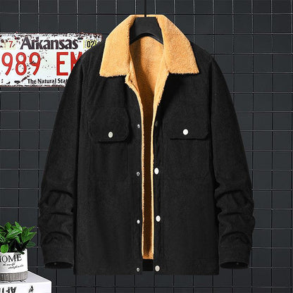 Corduroy Fleece Padded Coat Trendy Men - Cruish Home