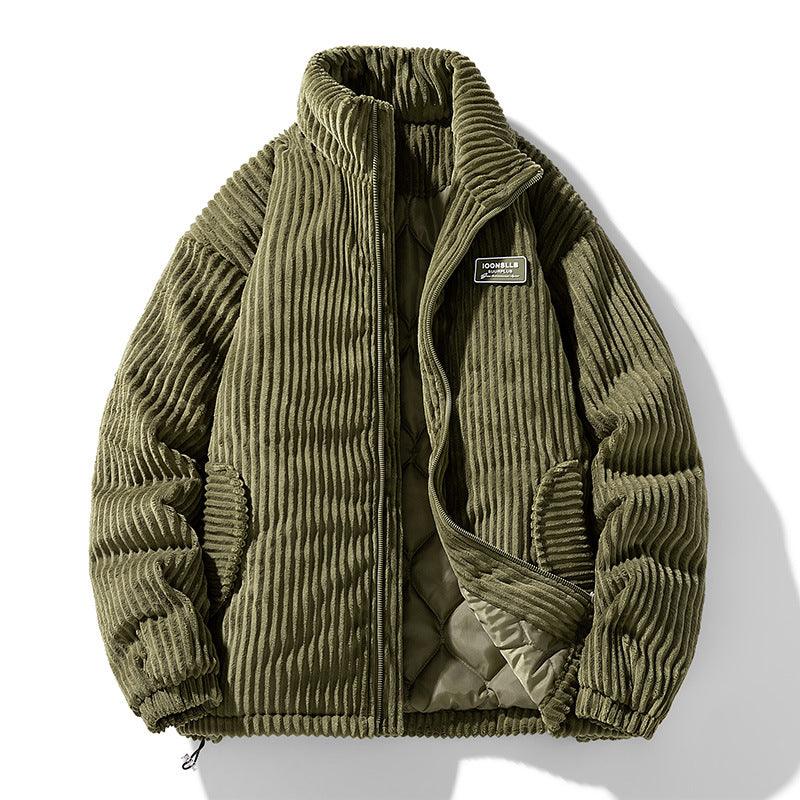 Stand Collar Corduroy Cotton Coat Men's Couple Thick Windproof Cotton-padded Coat American Retro Cold-resistant Coat - Cruish Home