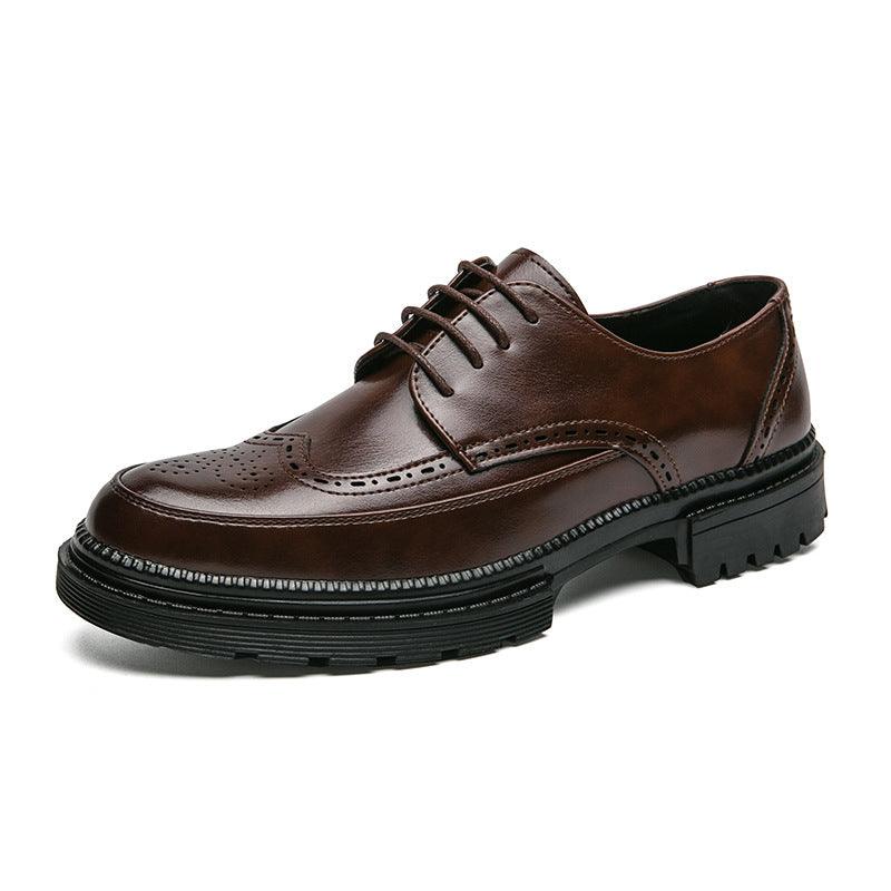 Plus Size Brogue Men's Shoes Trendy British-style Casual Leather Shoes - Cruish Home