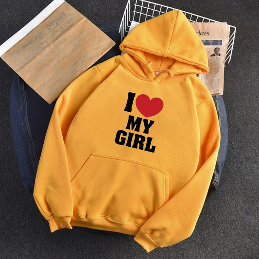 Love Letter Print Long Sleeve Hooded Hoodie - Cruish Home