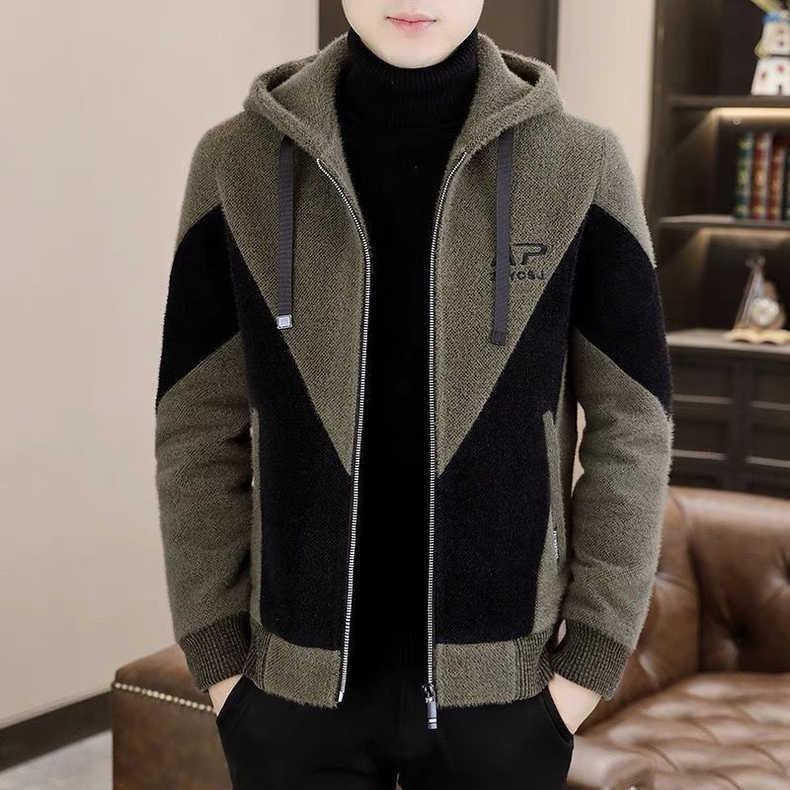 Trendy Hooded Woolen Coat Men - Cruish Home