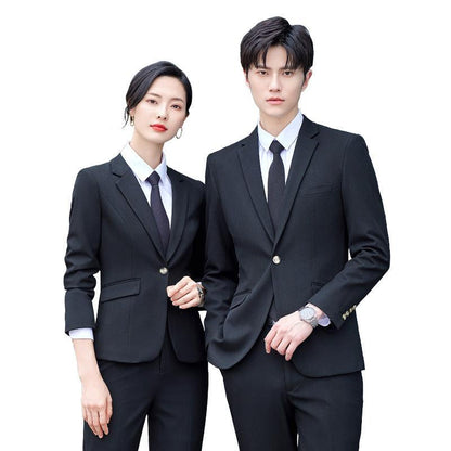 Grain Micro-elastic Workplace Random Combination Business Office Meeting Men's And Women's Same Suit - Cruish Home