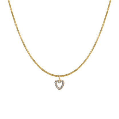 Temperamental All-match Sweater Chain Jewelry Zircon Peach Heart Pendant Necklace - Cruish Home