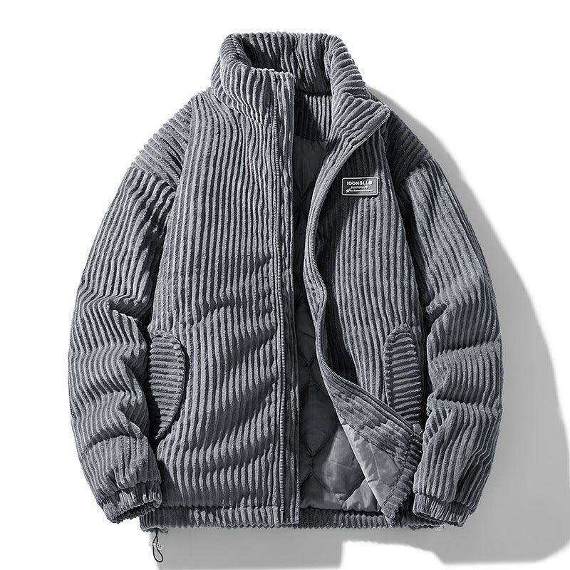 Stand Collar Corduroy Cotton Coat Men's Couple Thick Windproof Cotton-padded Coat American Retro Cold-resistant Coat - Cruish Home