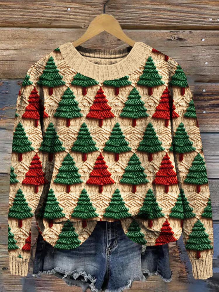 Christmas Round Neck Regular Sleeve Sweater - Cruish Home