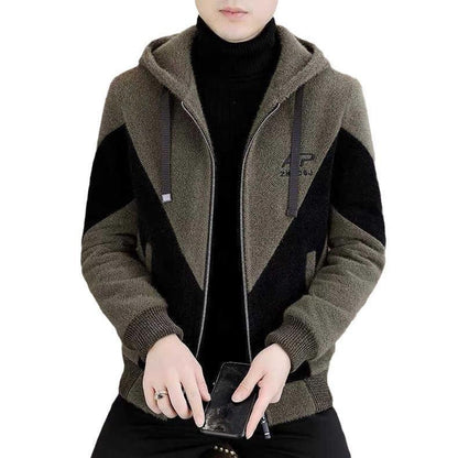 Trendy Hooded Woolen Coat Men - Cruish Home