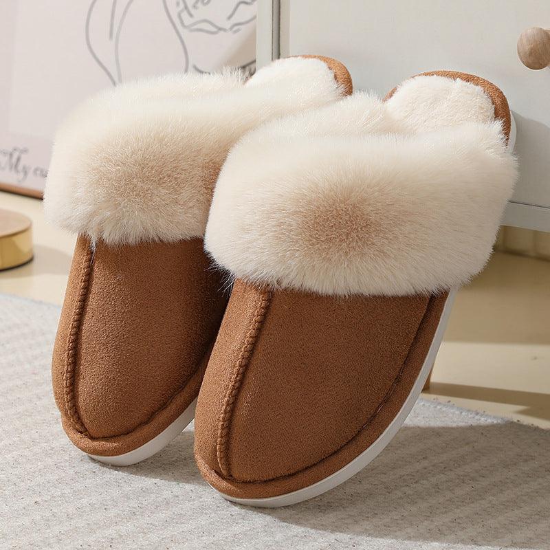 Women's Suede Winter Cotton Slippers - Cruish Home