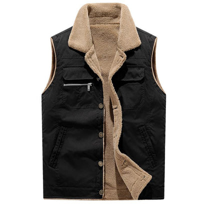 Lambswool Vest Man Autumn And Winter Plus Size Loose Thickening Keep Warm Vest - Cruish Home