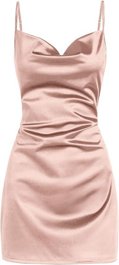 Strap Satin Backless Lace Up Dress Summer Sexy Elegant - Cruish Home