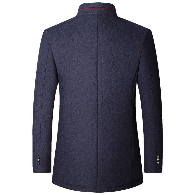 Men's Woolen Jacket Autumn And Winter Stand Collar Middle-aged - Cruish Home