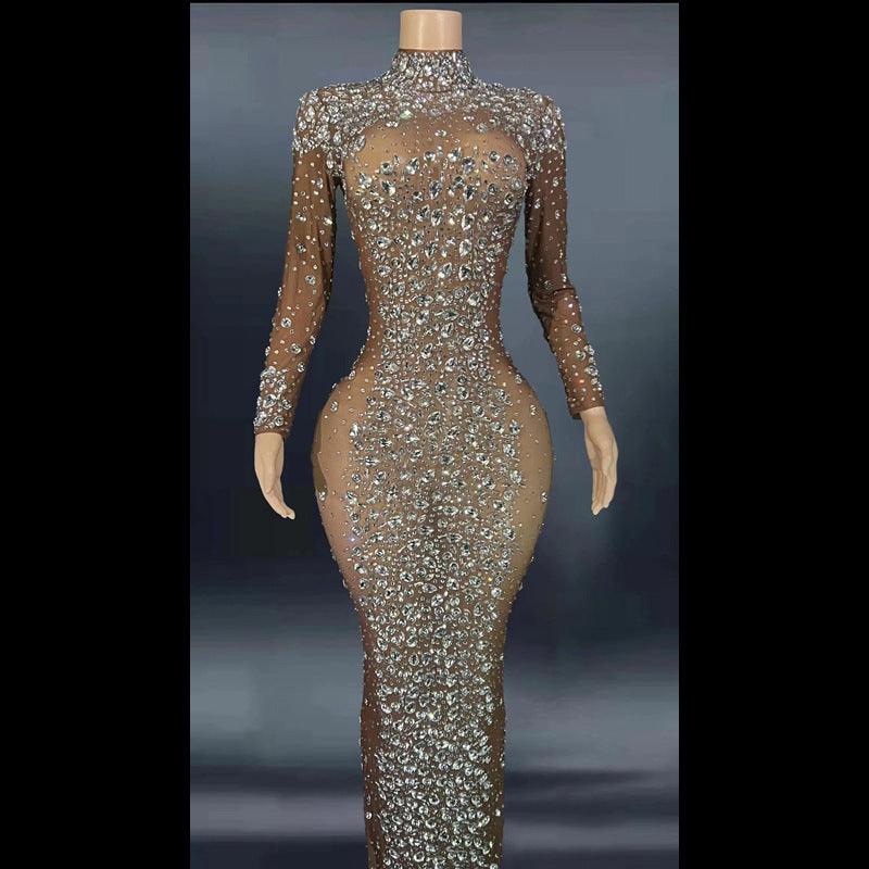 Women's Rhinestone Dress Tight Ball Gown - Cruish Home