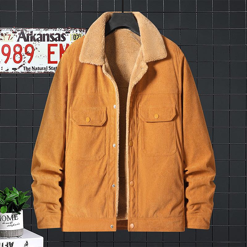 Corduroy Fleece Padded Coat Trendy Men - Cruish Home