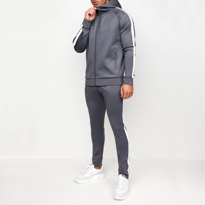 Plus Size Hooded Zip Cardigan Sports Suit - Cruish Home