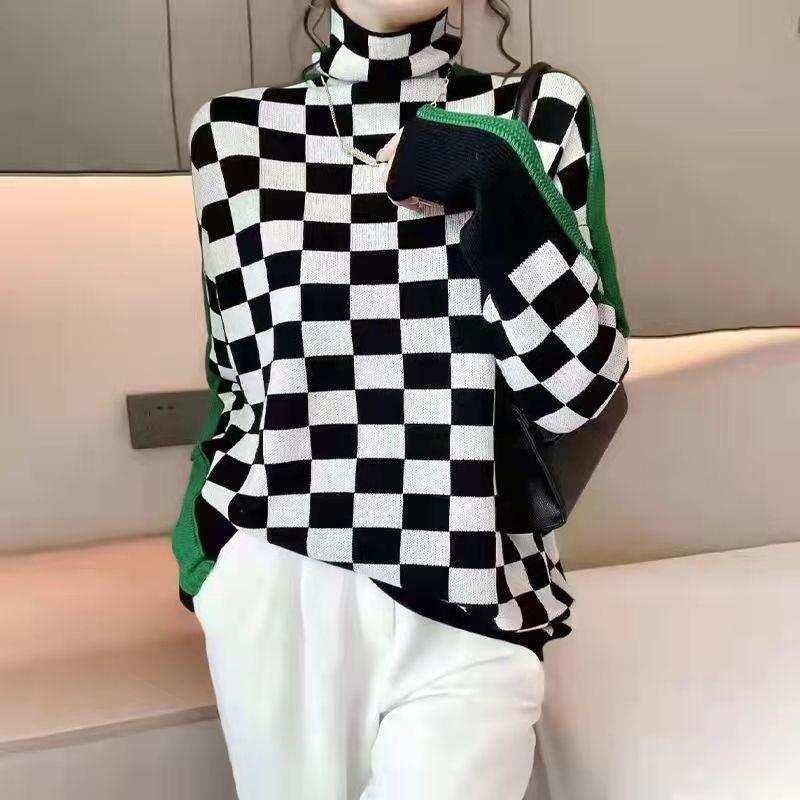 Women's Fashion Casual Multicolor Heaps Collar Sweater - Cruish Home