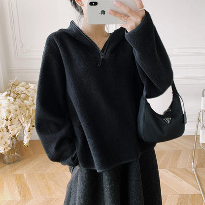 Thin Hoodie Loose Long Sleeve Sports Fleece - Cruish Home