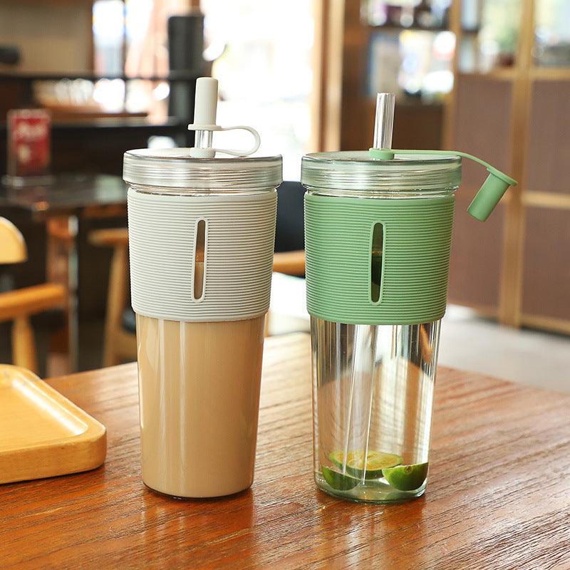 New Ins Style 700ml Large-capacity Water Cup Cup With Straw Internet Celebrity Cola Milk Tea Advertising Plastic Portable Gift Cup - Cruish Home