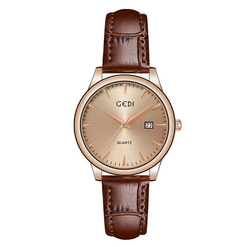 Couple's Simple Calendar Quartz Watch - Cruish Home