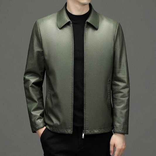 Lapel Ecological Real Leather Clothes Coat Leather Jacket Men - Cruish Home