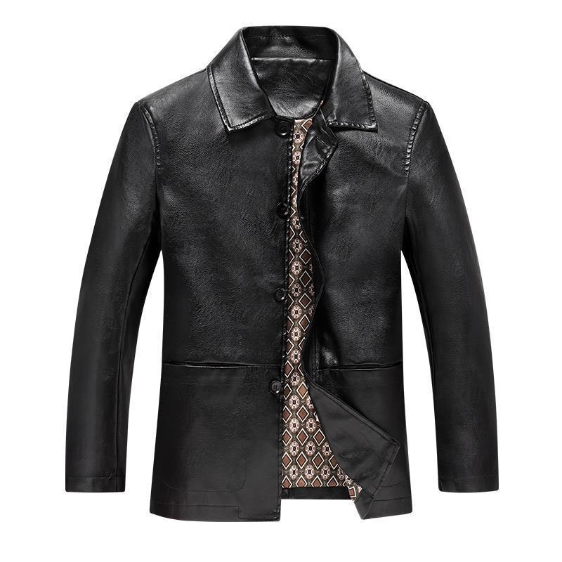 Spring And Autumn Men's Plus Size Leather Coat