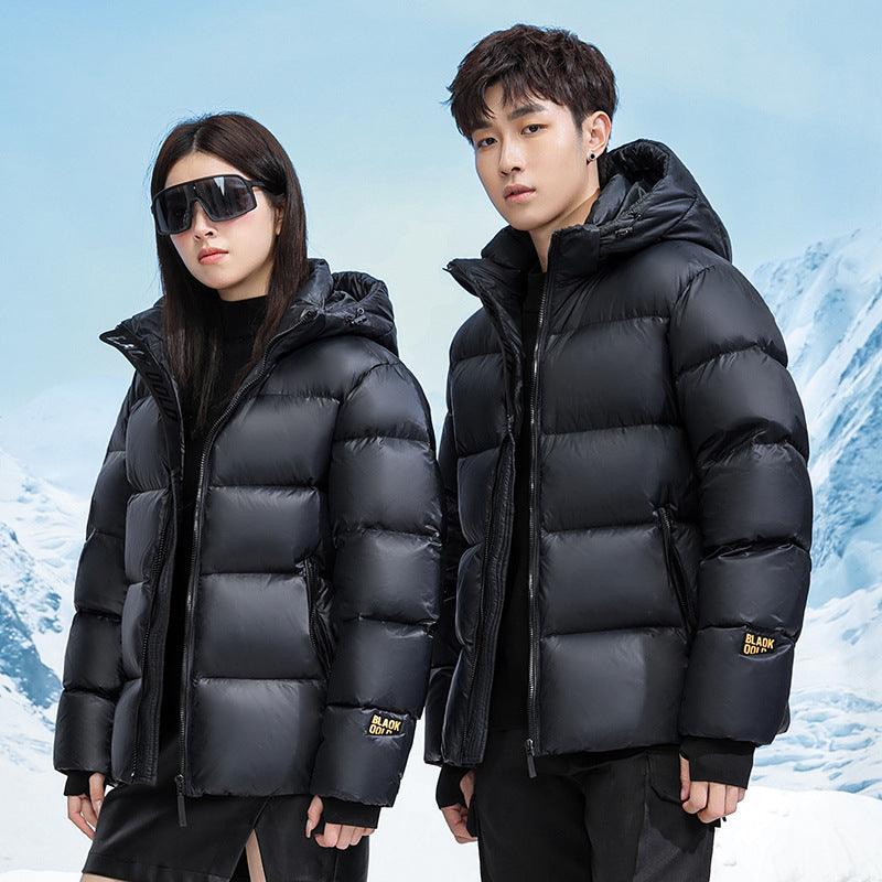 Winter Black Gold Down Jacket Couple Style - Cruish Home