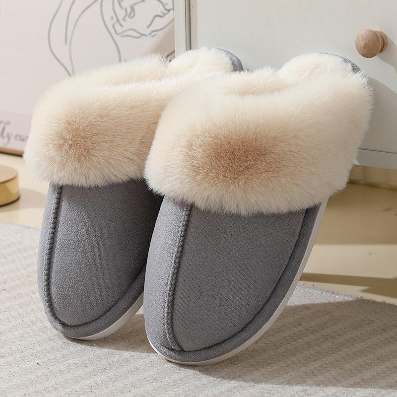 Women's Suede Winter Cotton Slippers - Cruish Home