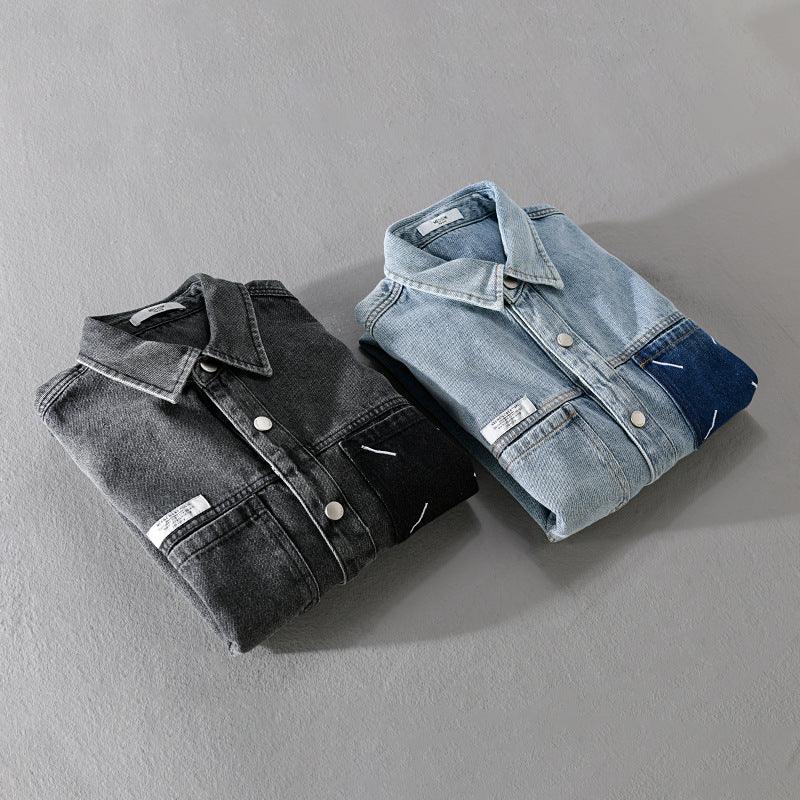 Men's Fashion Retro Denim Long-sleeved Shirt - Cruish Home