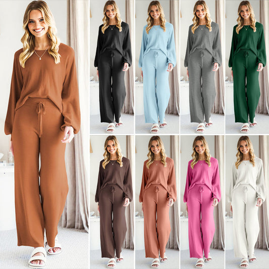 Casual Slimming Long-sleeved Trousers Thin Two-piece Suit