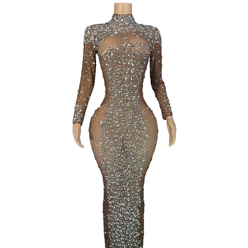 Women's Rhinestone Dress Tight Ball Gown - Cruish Home