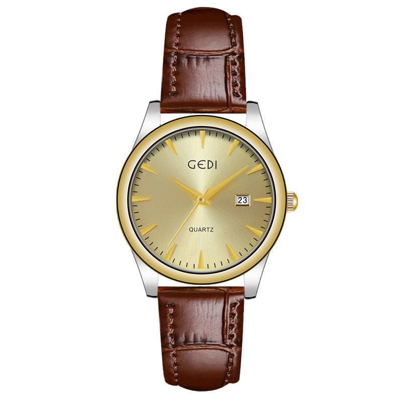 Couple's Simple Calendar Quartz Watch - Cruish Home