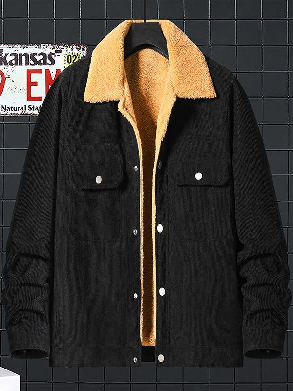 Corduroy Fleece Padded Coat Trendy Men - Cruish Home