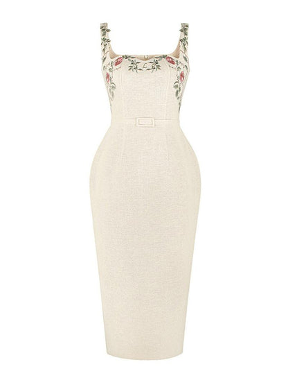 Niche Machine Embroidery Dress Strap Elegant Hip Skirt - Cruish Home