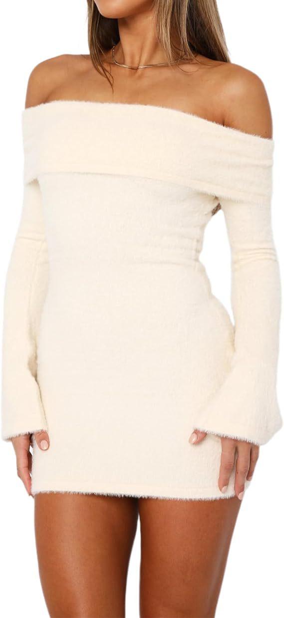 Women's Skinny Sheath Long Sleeve Sweater Dress - Cruish Home