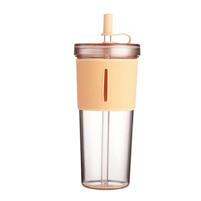 New Ins Style 700ml Large-capacity Water Cup Cup With Straw Internet Celebrity Cola Milk Tea Advertising Plastic Portable Gift Cup - Cruish Home